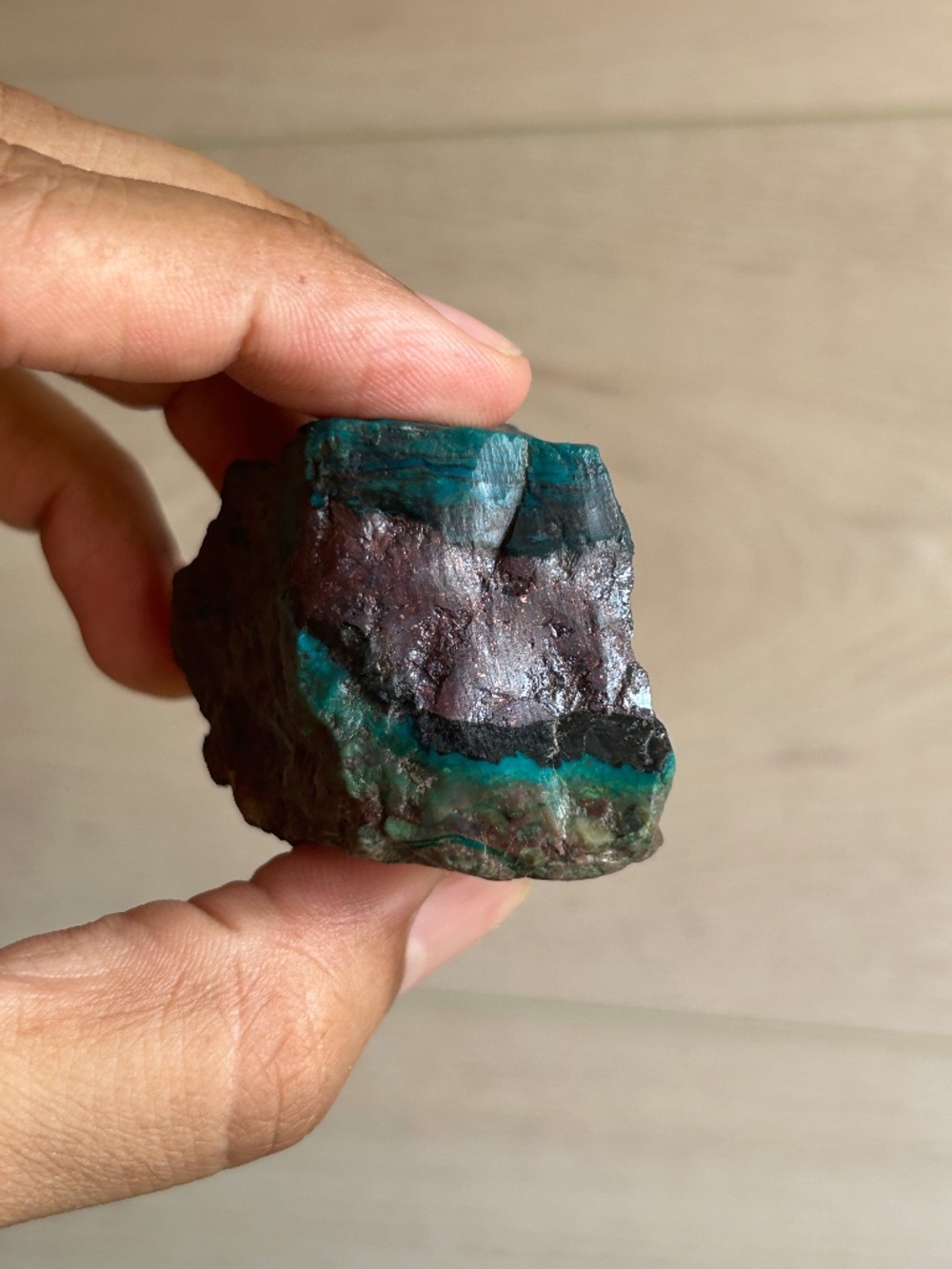 Chrysocolla, Malachite, and Cuprite Copper Arizona Specimen 155g